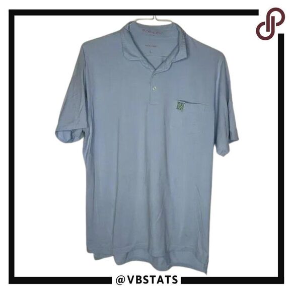 B Draddy Large Pacific Blue Short Sleeve Polo with University of Hawaii Logo - Picture 1 of 6